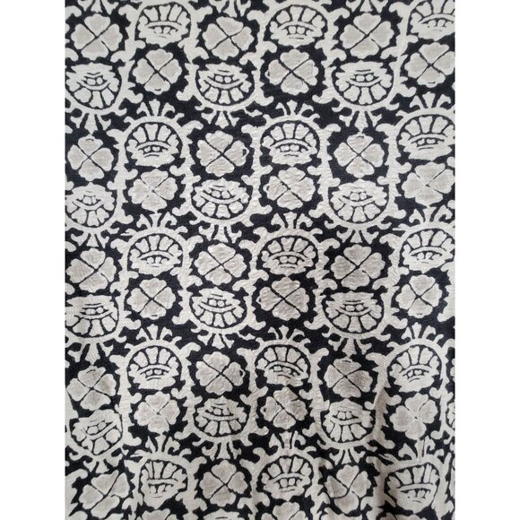 Lucky Brand Womens Black & Beige Floral Boho Tunic Top Small Cotton Blend Casual - Picture 3 of 8